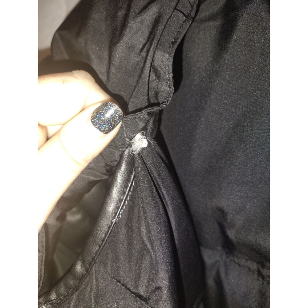 Rebecca Minkoff Mia Hooded Down Puffer Jacket Size L Winter Black Snow Fall - Picture 7 of 10